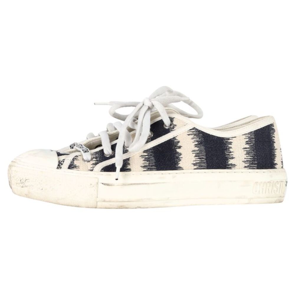 Dior D-Stripes Walk 'N' Dior Low-Top Sneakers in Multicolor Canvas - Picture 4 of 10
